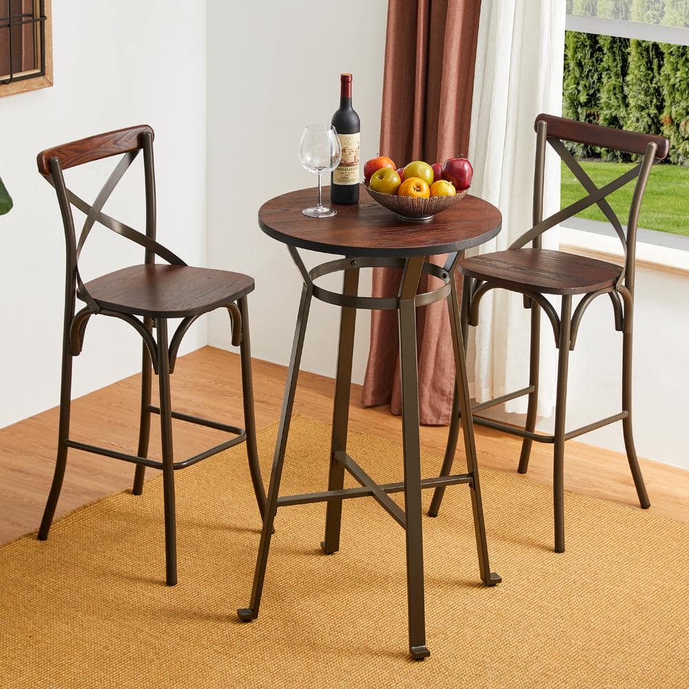 Farmhouse 41" Round Reclaimed Wood Bar Height Table