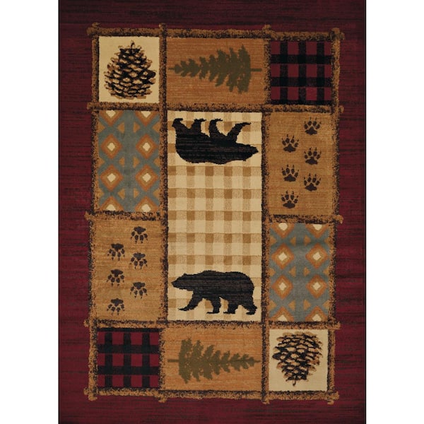 United Weavers Affinity Lodge Mosaic Multi 5 ft. 3 in. x 7 ft. 2 in. Area Rug