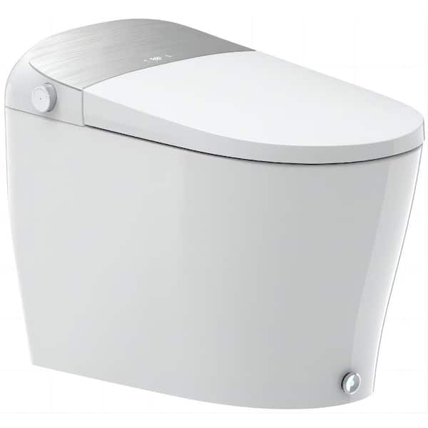 Hanikes Elongated Smart Toilet Bidet 1.27 GPF in White with Built-in Tank, Auto Open/Close, UV Sterilization and Remote