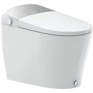 Elongated Smart Toilet Bidet 1.27 GPF in White with Built-in Tank, Auto Open/Close, UV Sterilization and Remote