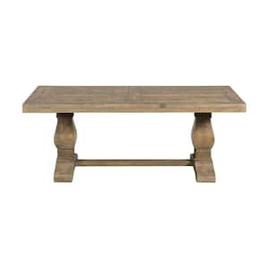 Napa 50 in. Reclaimed Natural Large Rectangle Wood Coffee Table with Pedestal Base