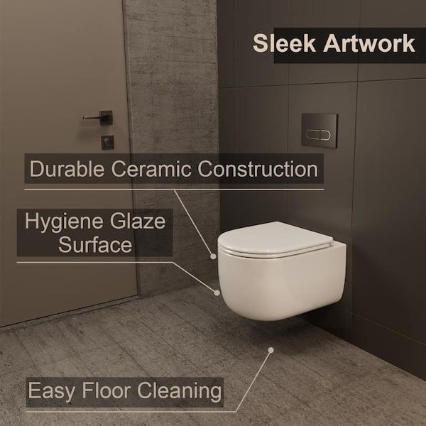 Los Flexi Round Wall-Hung Toilet Bowl White Modern Style with