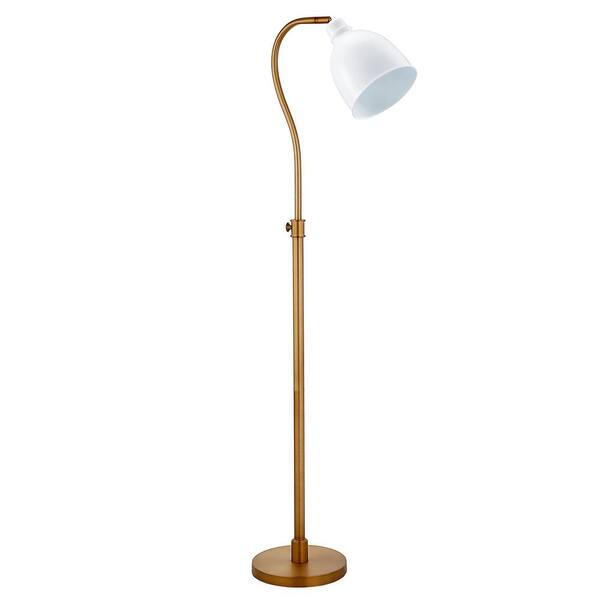 Brass Floor Lamp With Matte White Shade, Lamp Shade Riser Home Depot