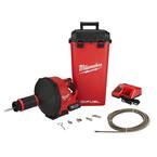 M18 FUEL 18-Volt Lithium-Ion Cordless Drain Cleaning Snake Auger with 1/4 in. and 3/8 in. Cable Drive Kit
