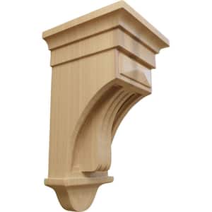 6-1/2 in. x 6-1/2 in. x 12 in. Cherry Raised Fluting Corbel
