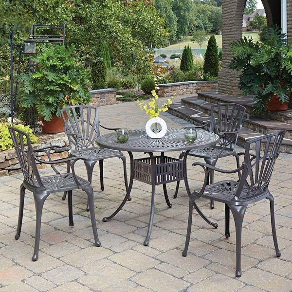 HOMESTYLES Largo Taupe 5-Piece All-Weather Patio Dining Set