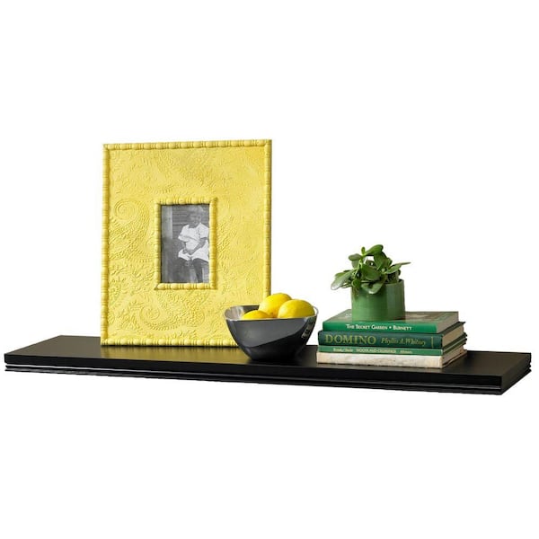 inPlace 36 in. W x 8 in. D x 1.25 in. H Warwick Black MDF Floating Shelf