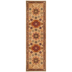 Heritage Beige/Multi 2 ft. x 6 ft. Border Runner Rug