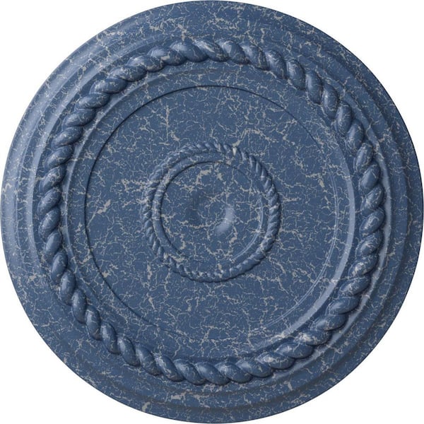 Ekena Millwork 1-1/2 in. x 19-5/8 in. x 19-5/8 in. Polyurethane Alexandria Rope Ceiling Medallion, Americana Crackle