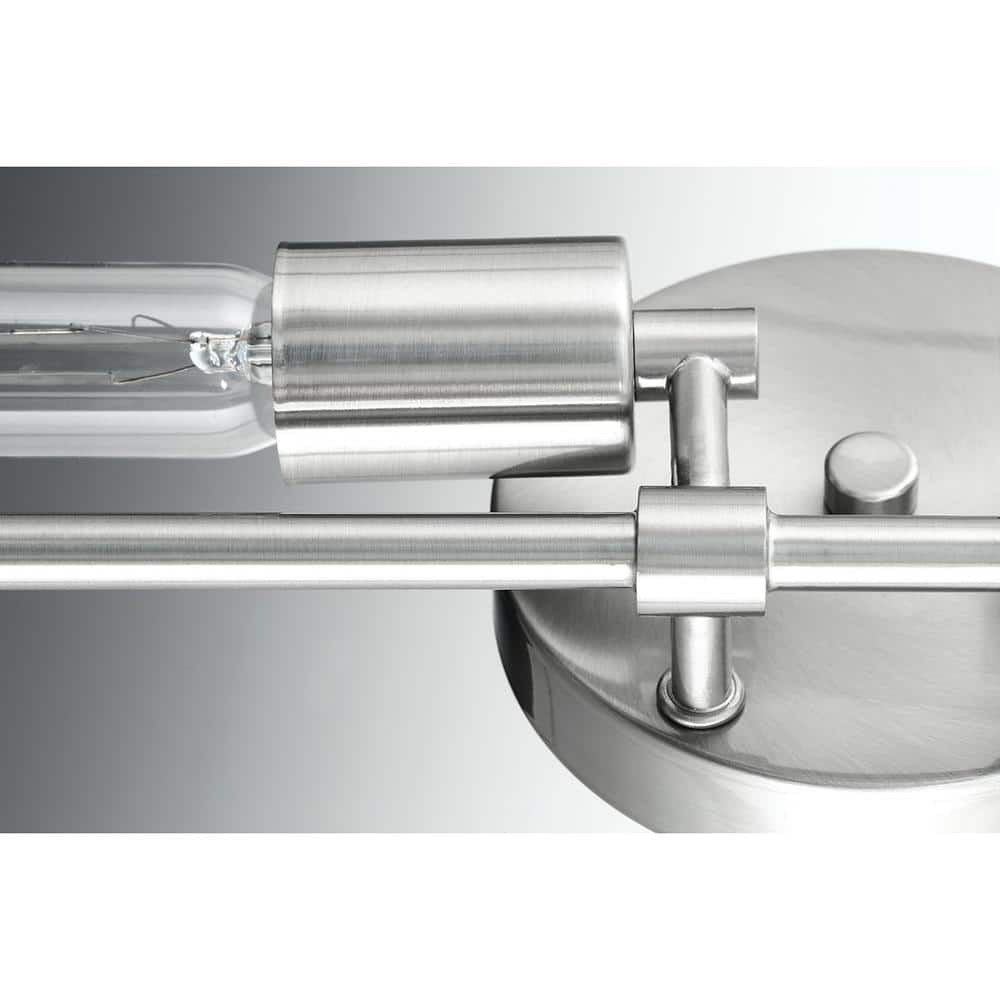 Nickel 27-Inch Industrial Two-Light Bath Vanity Fixture