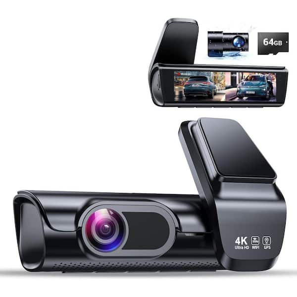 phyfalip 4K Dual Dash Cam with 3.59 in. IPS Screen, Built-in GPS, 5G WiFi, UHD 2160P Night Vision for Cars SA1771027G - The Home Depot