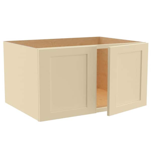 Home Decorators Collection Newport 33 in. W x 24 in. D x 18 in. H Assembled Plywood Wall Bridge Kitchen Cabinet in Blended Cream with Soft Close