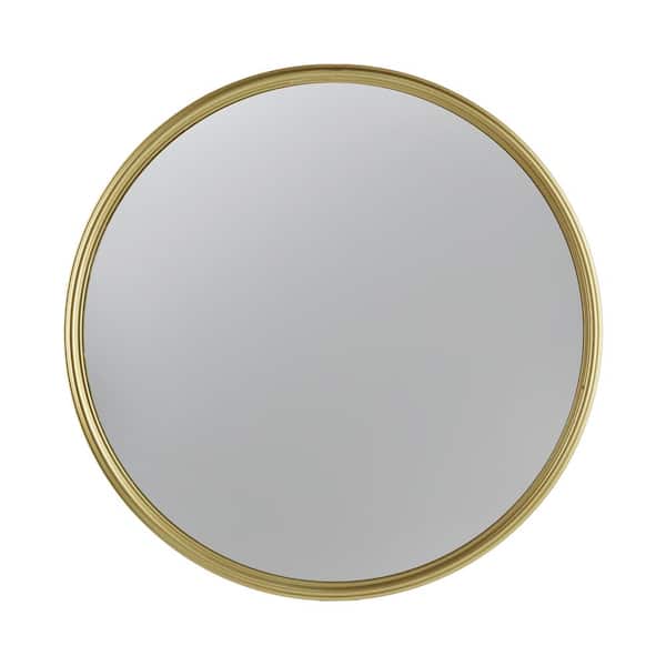 CONGE IMPORT LLC Gold 15 in. W x 15 in. H Entryway Round Metal Framed Mirror, Vintage Elegant Premium for Bedroom Hallway Convex Mirror