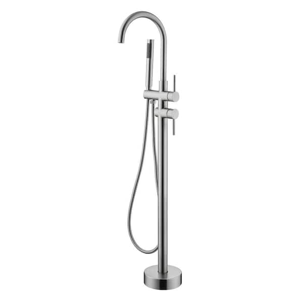 Single-Handle Freestanding Tub Faucet in Brushed Nickel