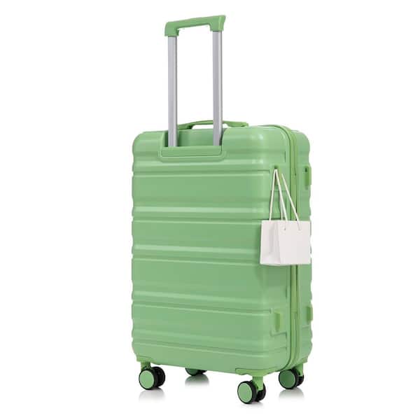Tatahance 3-Piece Green ABS Hardside Spinner Luggage Set with