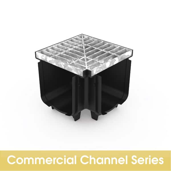 RELN Storm Master Deep Series Channel Drain Corner with Class B Steel Grate