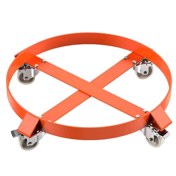 55 Gal. Drum Dolly, Heavy Duty Drum Dolly with 4-Caster Wheels, 1000 lbs. Capacity Trash Can Dolly Non-Tipping Hand