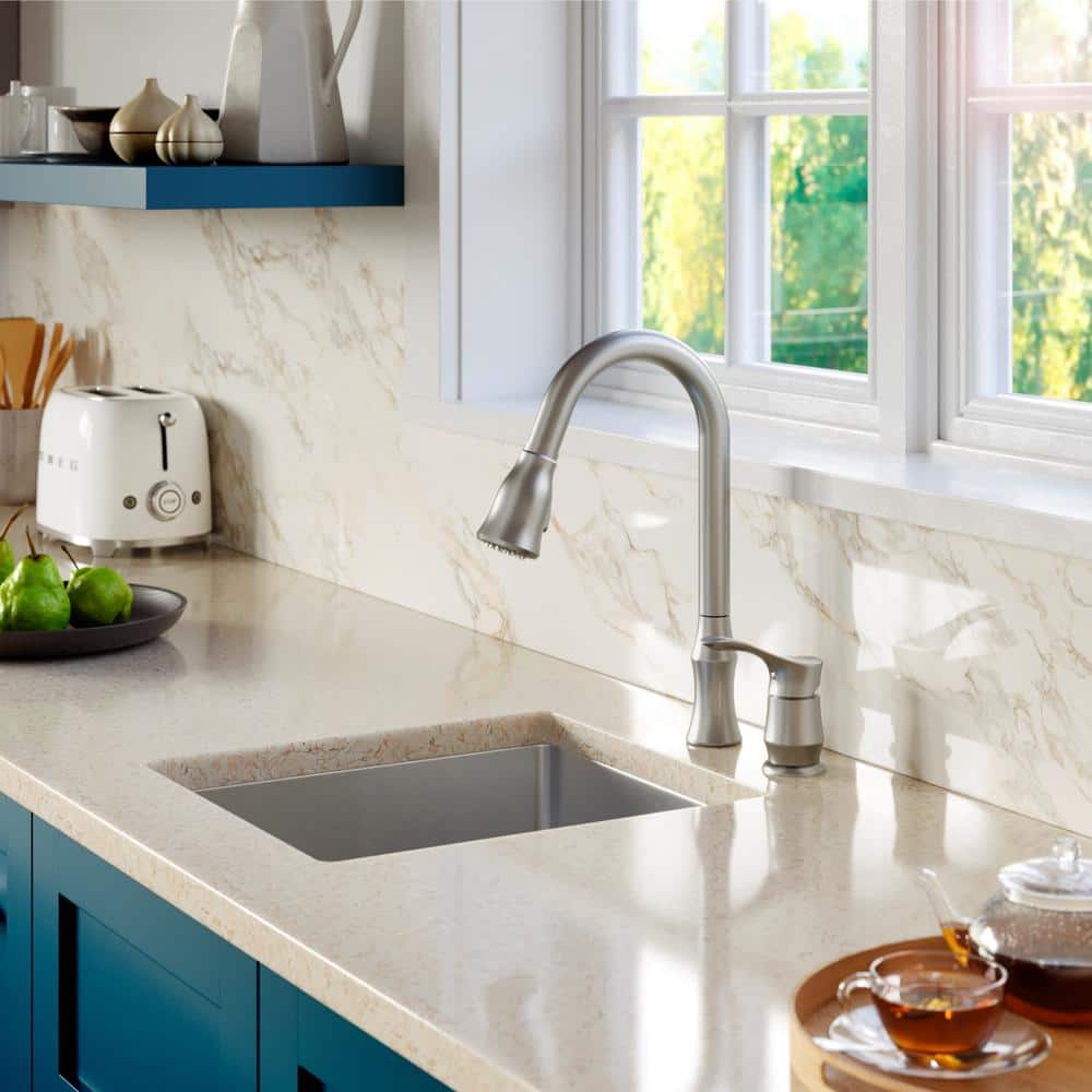 Satin Brushed Stainless Steel Single Bowl Undermount Kitchen Sink