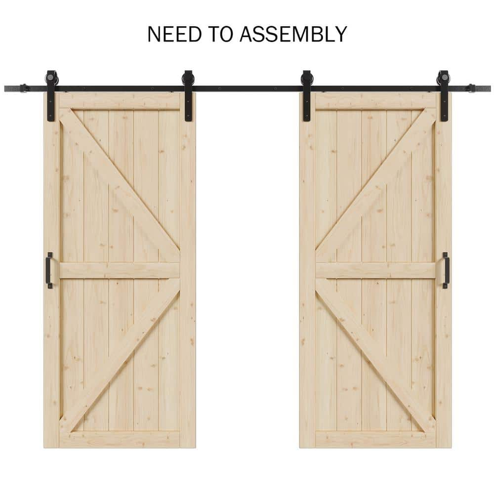 TENONER 48 in. x 84 in. White, V Frame, Finished, MDF Barn Door Slab with  Barn Door Hardware BARN-yg48 - The Home Depot