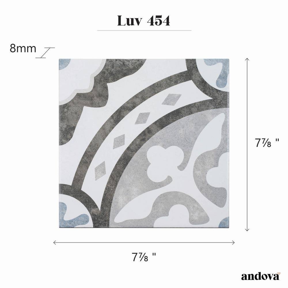Amore 8" x 8" Gray Glazed Porcelain Tile