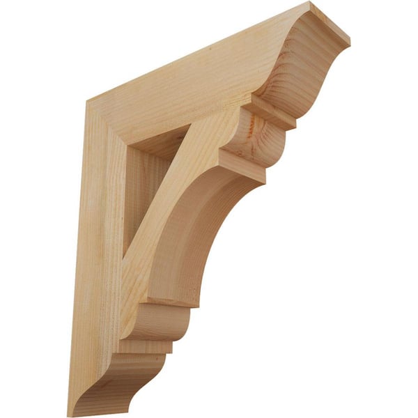 Ekena Millwork 6 in. x 28 in. x 24 in. Douglas Fir Olympic Traditional Rough Sawn Bracket
