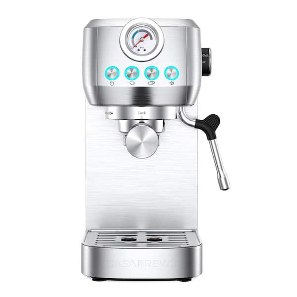 CASABREWS 3700-Gense 20 Cup Sliver Stainless Steel Espresso Machine with Powerful Steam Wand