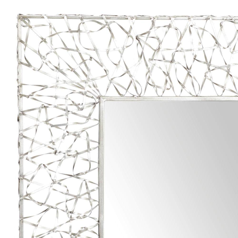 Silver Rectangular Full Length Iron Wall Mirror
