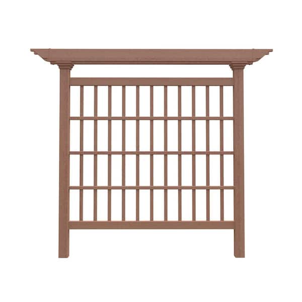 VITA 80"L x 90"H Colonial Embossed Vinyl Privacy Screen, Brown, VA84051