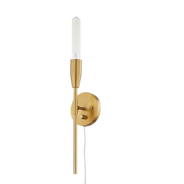 Ansel 1LT Convertible Sconce aged brass finished frame