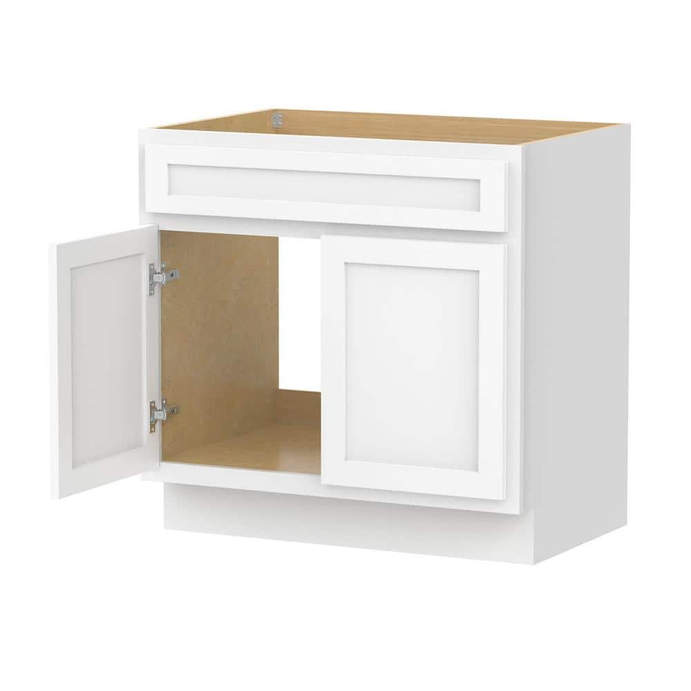 White Birchwood 36" Vanity Cabinet with Soft-Closing Doors