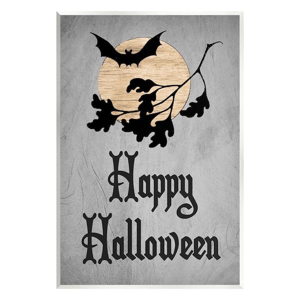Stupell Industries Happy Halloween Bats by Lil' Rue 1 Piece Unframed Graphic Print Animal Poster Art Print 19 in. x 13 in.