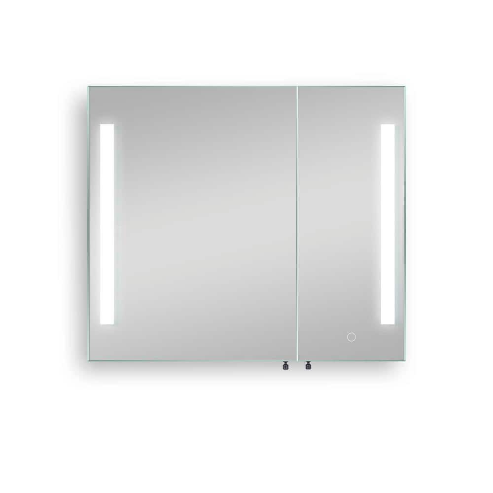 30 in. W x 26 in. H Rectangular Black and Silver LED Aluminum Recessed/Surf