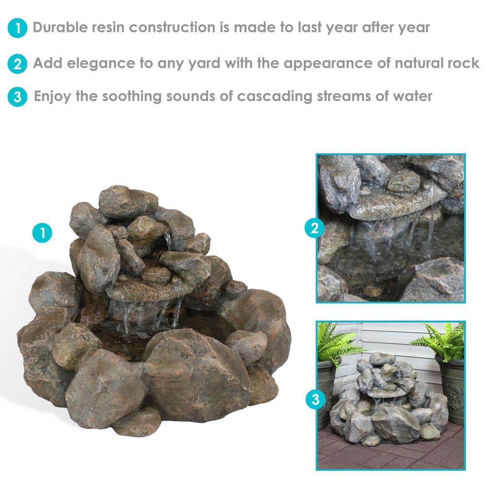 Rocky Ravine 18" Gray Resin Outdoor Water Fountain
