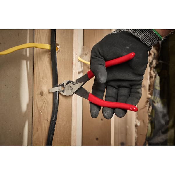 Milwaukee 8 in. Angled Head Diagonal Cutting Pliers with Dipped