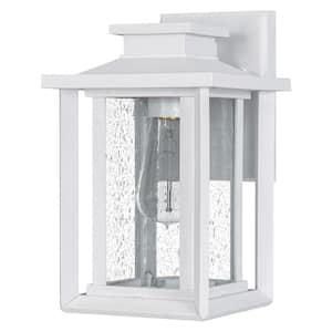 Wakefield 1-Light White Lustre Outdoor Wall Lantern Sconce