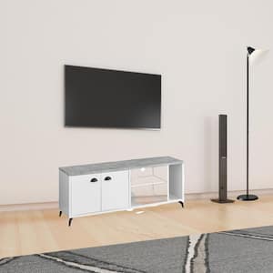 White TV Stand Fits TV's up to 58 in. with Cabinet;Shelves;Storage