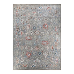 Oushak One-of-a-Kind Traditional Gray 10 ft. x 14 ft. Hand Knotted Tribal Area Rug