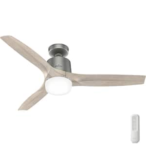 Neuron 52 in. Indoor Matte Silver Smart Ceiling Fan with Remote and Light Kit