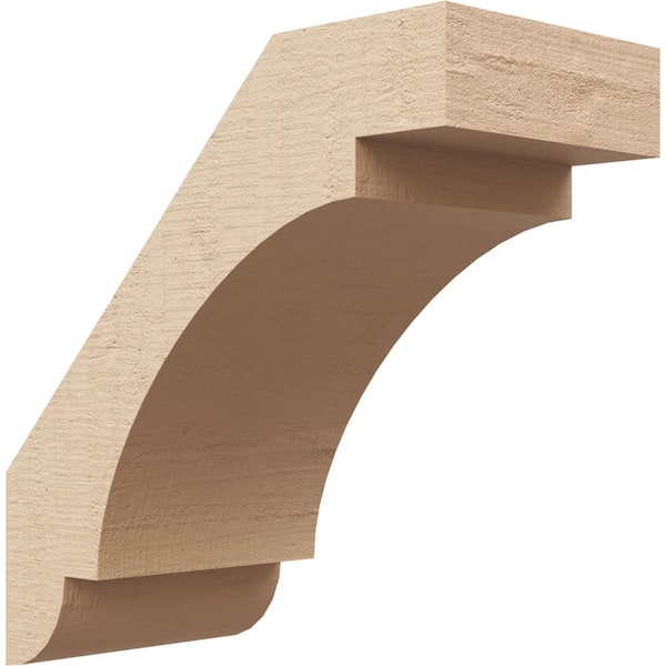 Ekena Millwork 5 in. x 10 in. x 10 in. Aspen Rough Cedar Woodgrain Timberthane Polyurethane Knee Brace, Primed