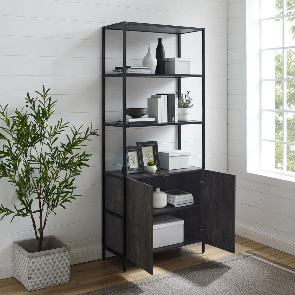 Jacobsen Brown Ash Adjustable Large Etagere Bookcase