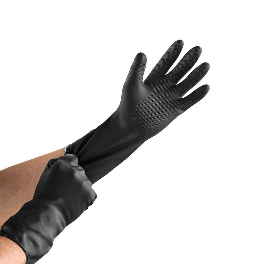 HDX Black 20 mil S/M Reusable Neoprene Long Cuff Gloves 24110-014
