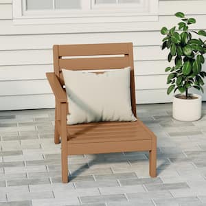 Birchwood Outdoor Patio Deep Seating HDPE Lounge Chair with Left Facing Arm in Teak