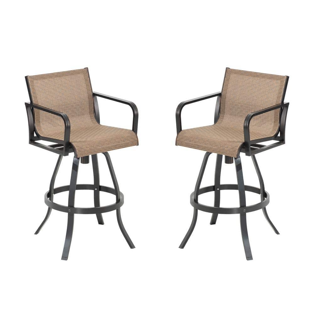 Cast Aluminum Outdoor Bar Stool in Brown (2-Pack) -  Crestlive Products, CL-ST008BRN-2