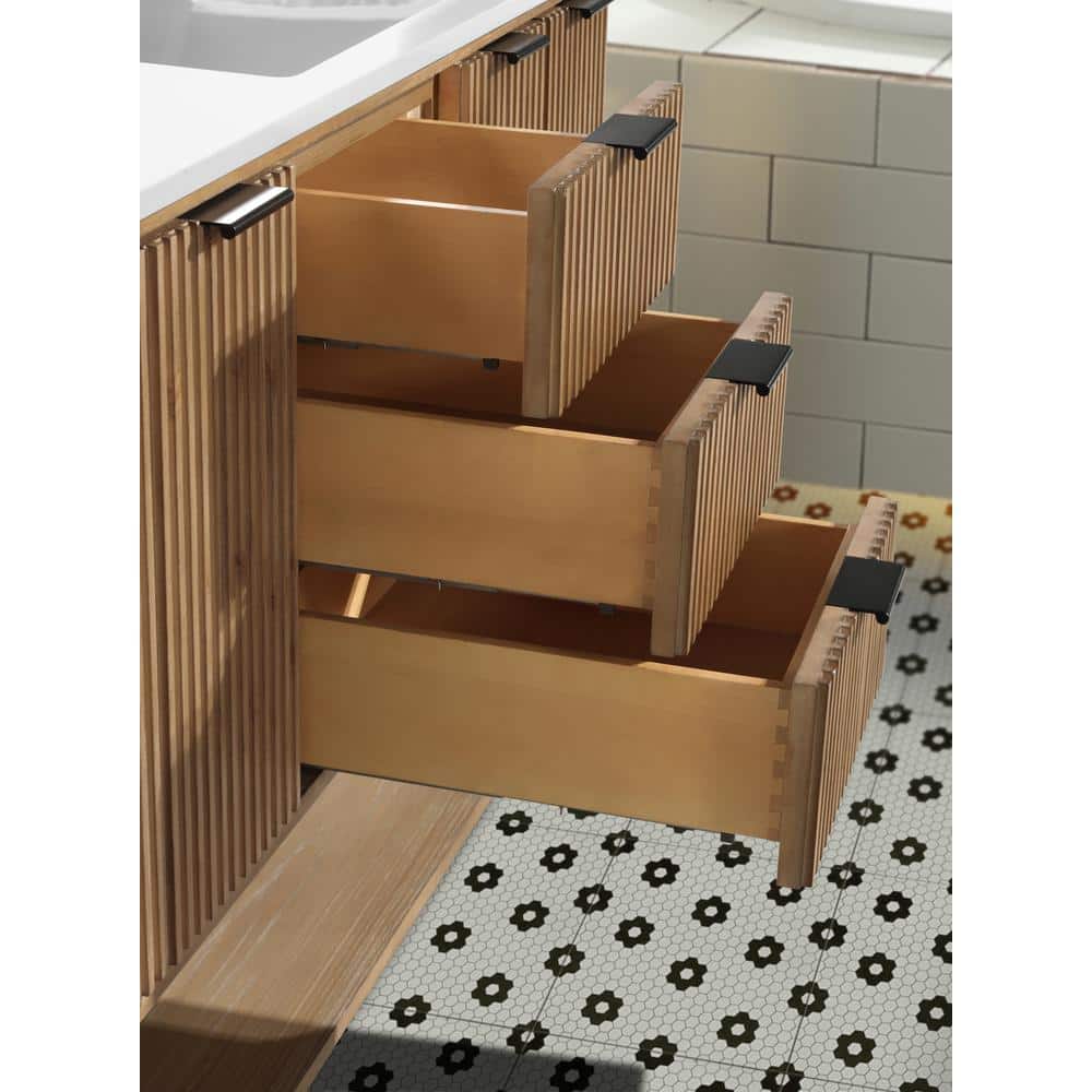 San Diego 55" Weathered Fir Double Sink Freestanding Vanity