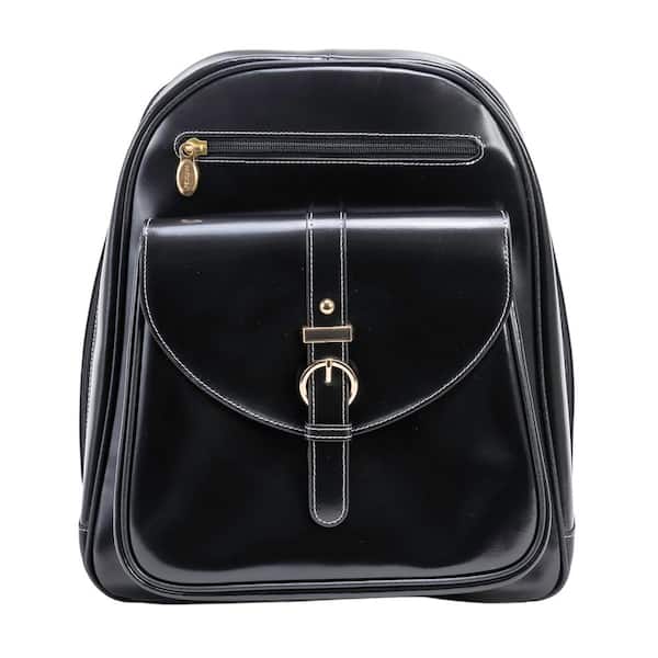 McKLEIN Moline 15 in. Black Leather Business Laptop Tablet Backpack, 99665
