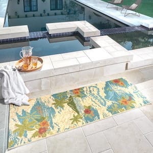 Fresco Lanai Multi-Colored 2 ft. x 6 ft. Floral Indoor/Outdoor Area Rug Runner