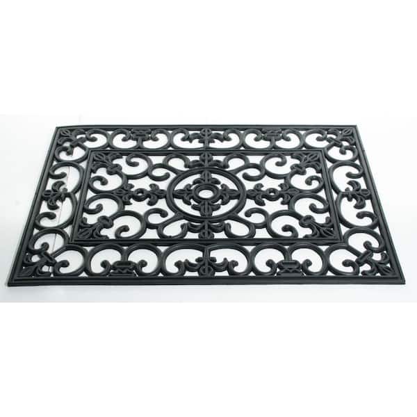 36 in. x 24 in. Black Rubber Outdoor Door Mat