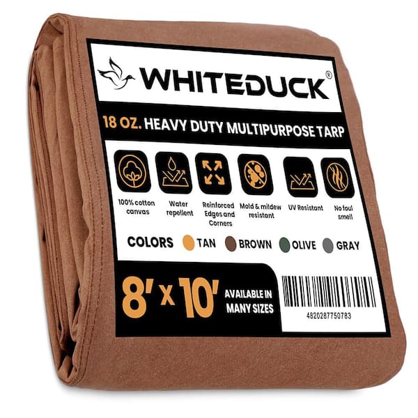 18 oz. Canvas Tarp 8 x 10 Brown