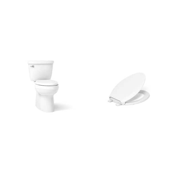 Cachet Elongated Antimicrobial Soft Close Toilet Seat and Cimarron 12 in. Rough In Elongated Toilet Combo