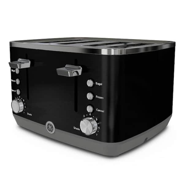 GE 4-Slice 1500 watt Black Toaster with 7 Shade Settings